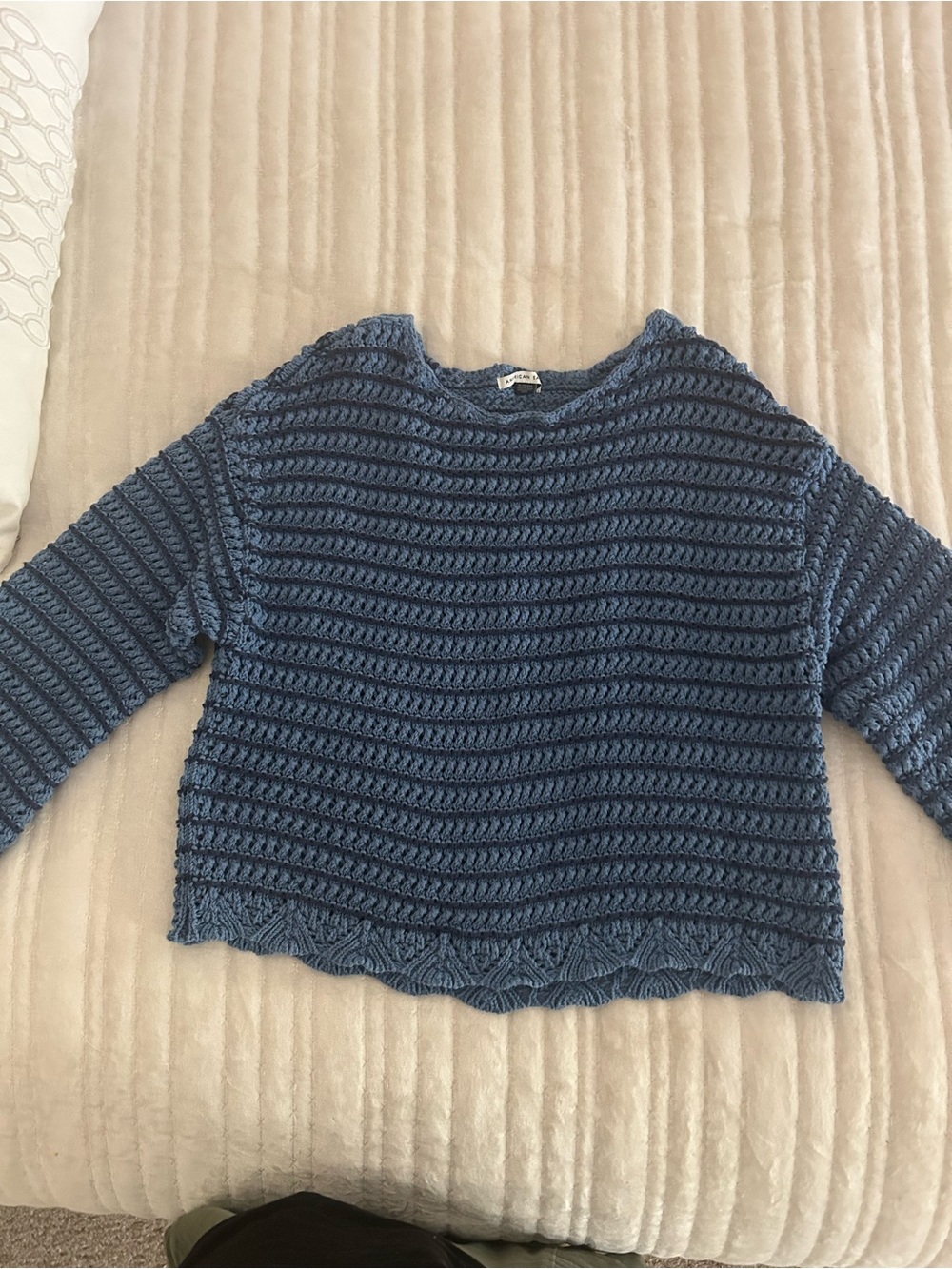 American Eagle Blue Chunky Knit Women's Sweater